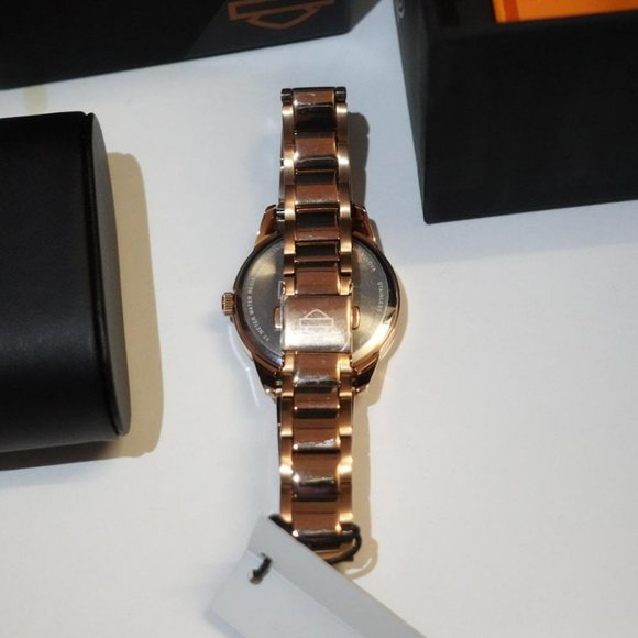 *NIB* Harley-Davidson Women\'s Black Crystal Rock Sparkles Stainless Steel Watch main image 8